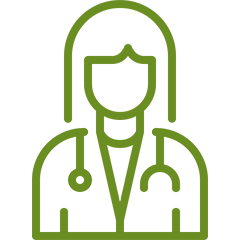 Icon of a doctor with stethoscope.