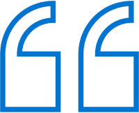 Blue quotation marks on black background.